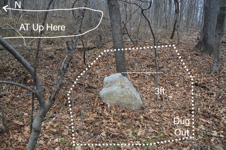 Survey and Property Line Markers Along Appalachian Trail In Maryland