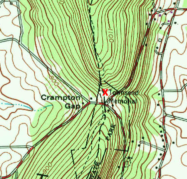 Map of Large Stone Location at Crampton Gap